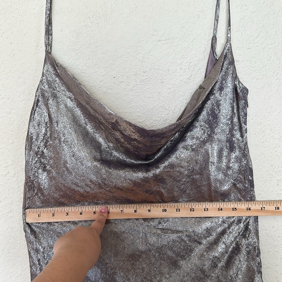 HOUSE OF‎ CB 'Gabrielle' Pewter Satin Maxi Dress NWOT size XL - Picture 14 of 15